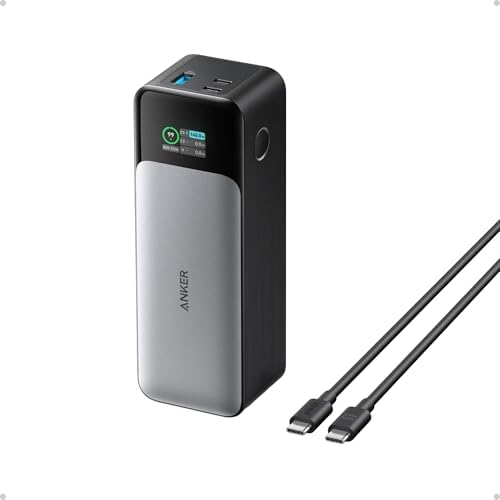 ANKER 737 POWER BANK, CARGADOR PORTÁTIL PARA LAPTOP DE 24,000 MAH CON 3 PUERTOS Y CARGA RÁPIDA DE 140 W, PANTALLA - 7