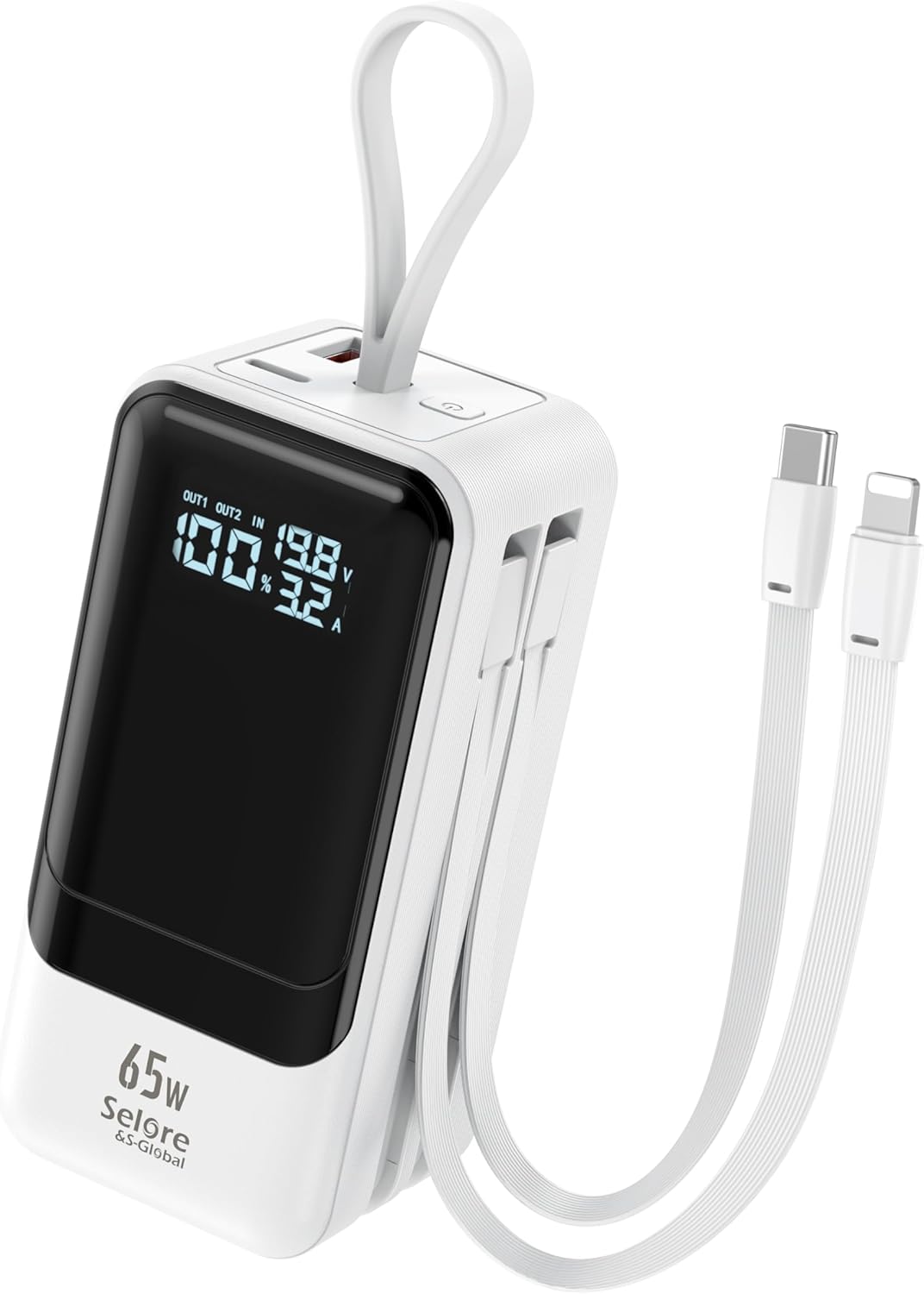 BANCO DE ENERGÍA DE CARGA RÁPIDA 18400MAH 65W CARGADOR PORTÁTIL PARA LAPTOP, PANTALLA LED, PAQUETE DE BATERÍA ESENCIAL - 1
