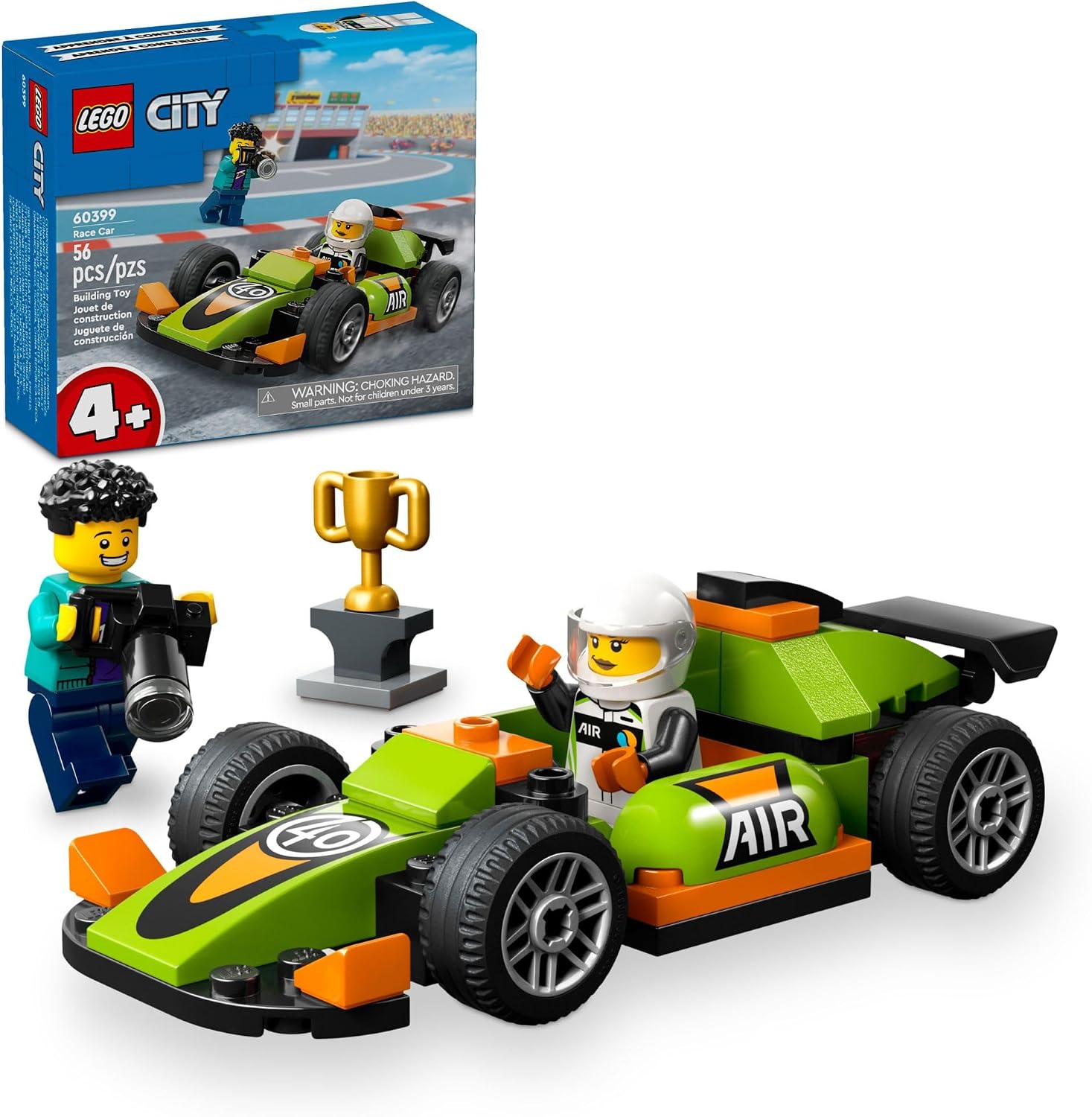LEGO CITY GREEN - JUGUETE DE CARRERAS DE ESTILO CLÁSICO, JUGUETE PEQUEÑO REGALO PARA NIÑOS, KIT DE CONSTRUCCIÓN PARA NIÑOS - 1