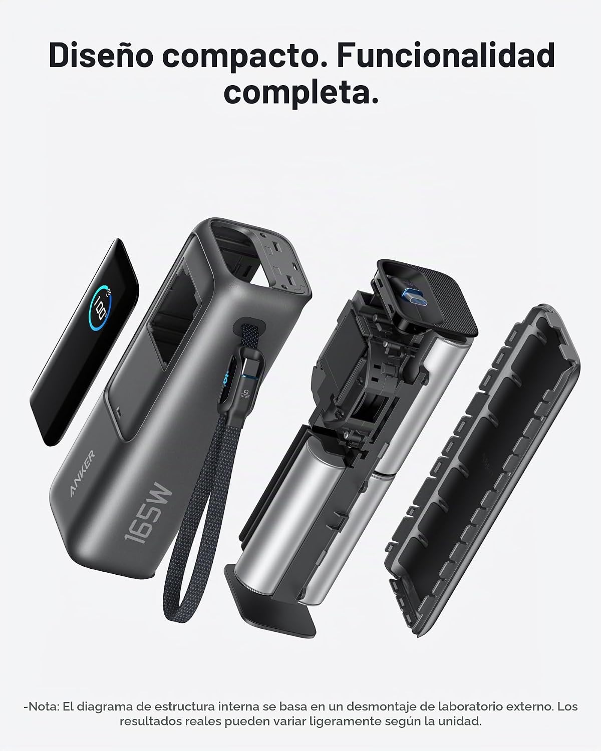 ANKER BATERÍA PORTÁTIL PARA LAPTOP, CARGADOR PORTÁTIL DE 25,000 MAH CON TRIPLES PUERTOS USB-C DE 100W, CABLES RETRÁCTILES - 7
