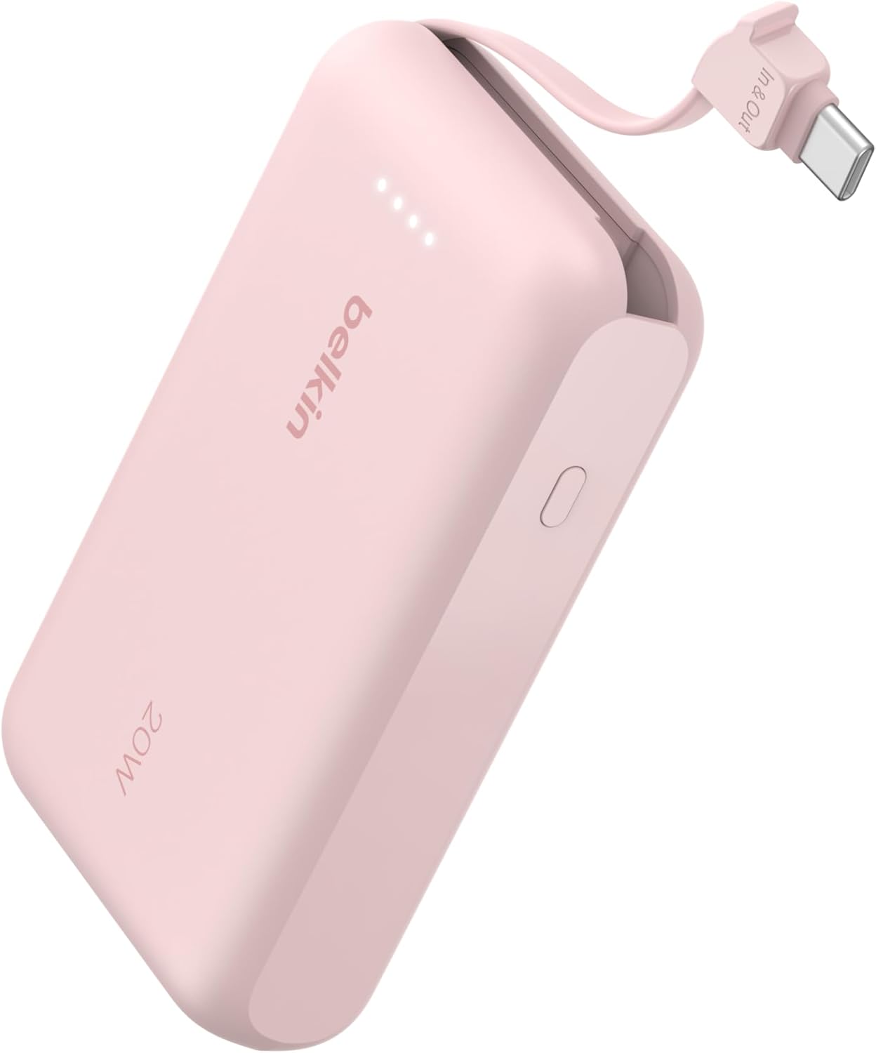 BELKIN CARGADOR PORTÁTIL, POWER BANK CON CABLE INTEGRADO DE 10000 MAH Y 20W - CARGA RÁPIDA USB C CON ENTREGA DE ENERGÍA - - 1