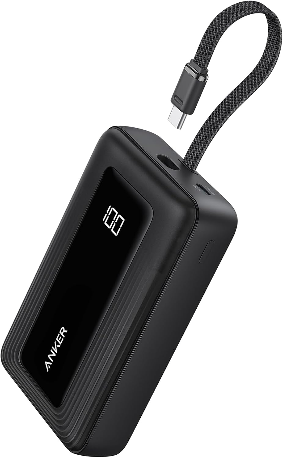 ANKER ZOLO POWER BANK, BANCO DE ENERGÍA DE 20,000MAH CARGADOR PORTÁTIL RÁPIDO DE 45W MÁXIMO CON CABLE USB-C INTEGRADO, USB - 1