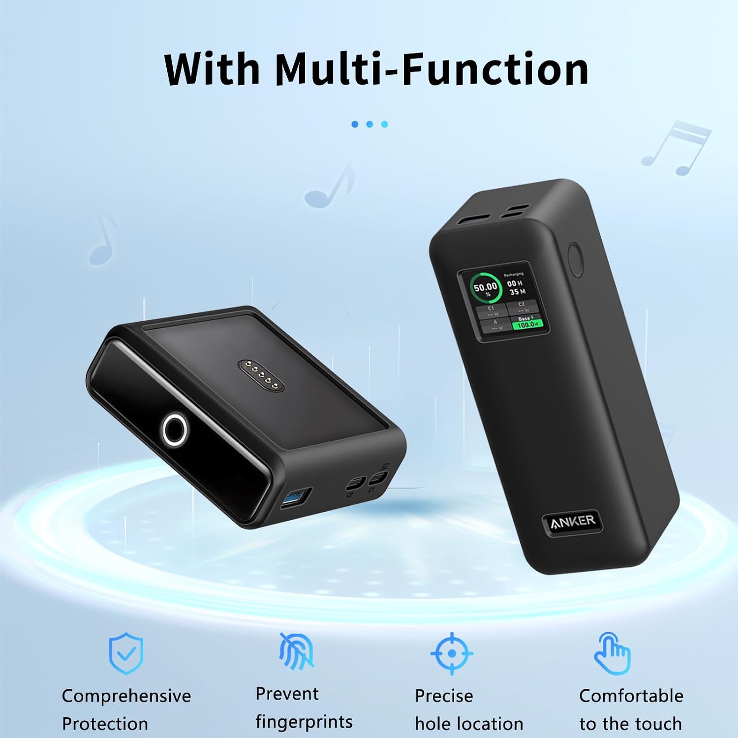 FUNDA PARA BANCO DE ENERGÍA ANKER PRIME DE 27,650 MAH 250 W Y BASE DE CARGA DE 100 W, FUNDA PROTECTORA DE SILICONA NOUKAJU - 2