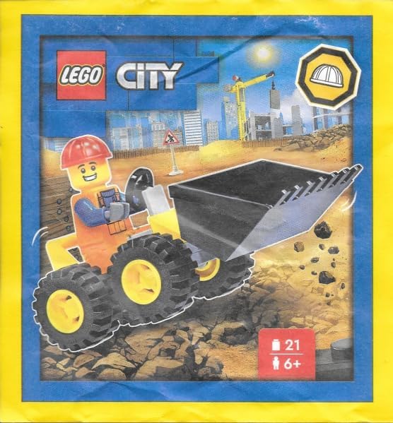 LEGO CIUDAD: MINIFIGURA DE TRABAJADOR DE LA CONSTRUCCIÓN CON BULLDOZER - 3