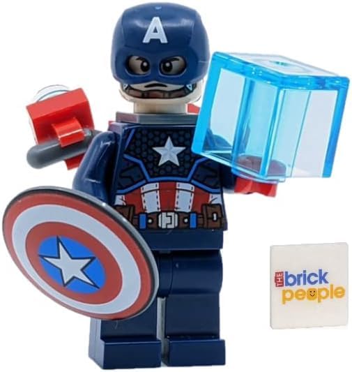 LEGO SUPERHÉROES: MINIFIG DEL CAPITÁN AMÉRICA CON JETPACK, TESSERACT, MJOLNIR Y BLUE CAPE - 1