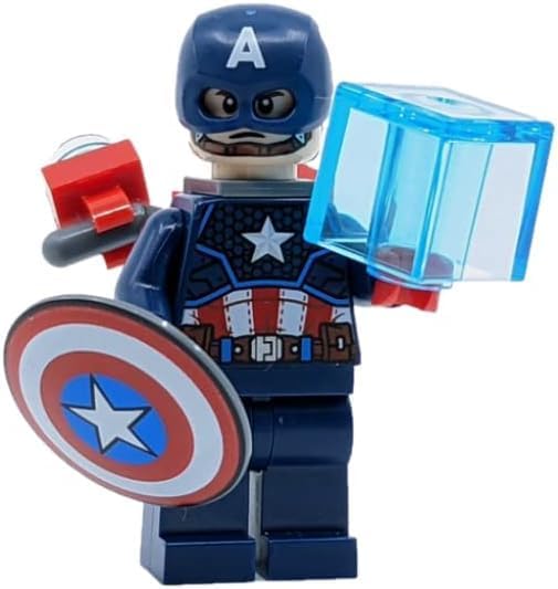 LEGO SUPERHÉROES: MINIFIG DEL CAPITÁN AMÉRICA CON JETPACK, TESSERACT, MJOLNIR Y BLUE CAPE - 3