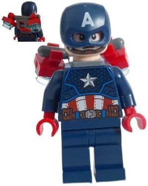 LEGO SUPERHÉROES: MINIFIG DEL CAPITÁN AMÉRICA CON JETPACK, TESSERACT, MJOLNIR Y BLUE CAPE - 4