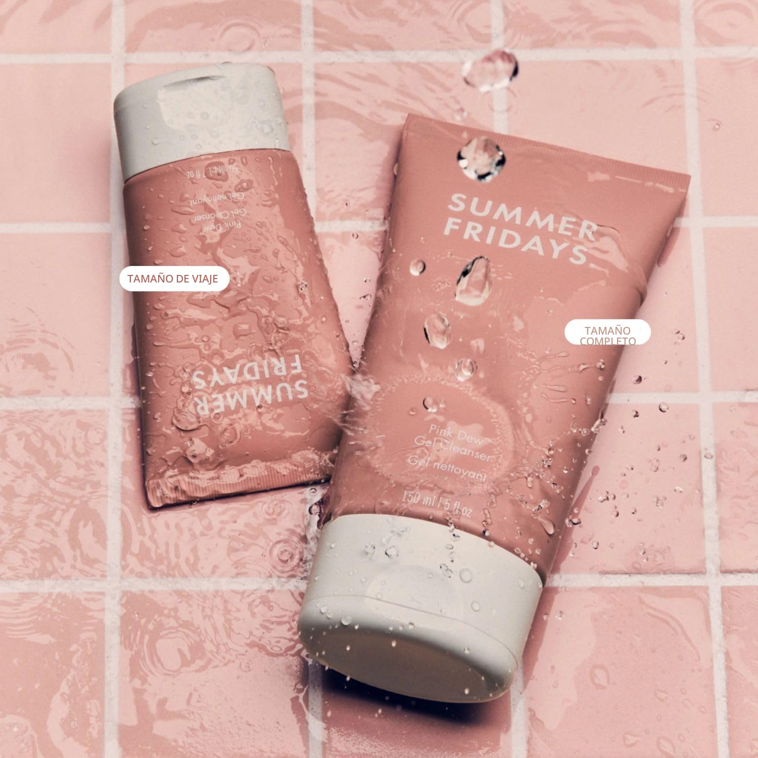 SUMMER FRIDAYS PINK DEW GEL LIMPIADOR FACIAL GEL DE ESPUMA CON PH EQUILIBRADO PARA PIEL GRASA, PROPENSA A MANCHAS SENSIBLE, - 7