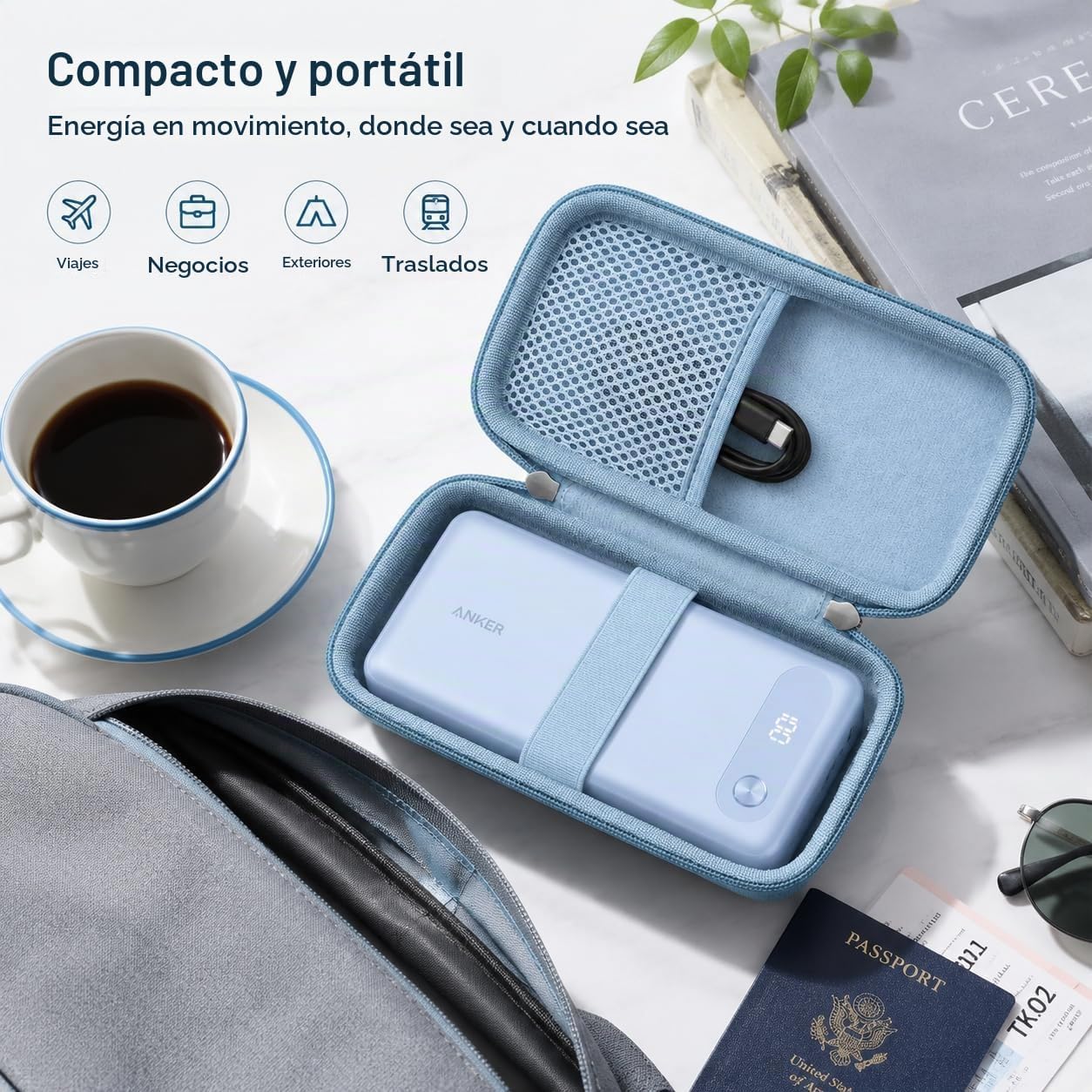 KHANKA FUNDA PARA CARGADOR PORTÁTIL ANKER 20000MAH 87W, COLOR AZUL - 3