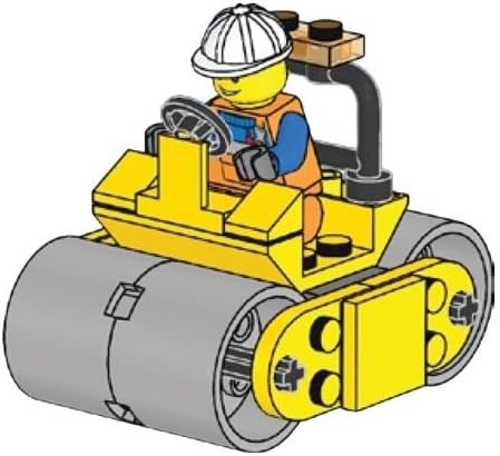 LEGO TRABAJADOR DE LA CIUDAD CON PAQUETE DE LÁMINAS DE RODILLO DE CARRETERA - 2