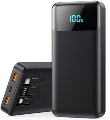 BANCO DE ENERGÍA CARGADOR PORTÁTIL 40800MAH CON 3 CABLES INTEGRADOS, CARGA RÁPIDA DE TELÉFONO 25W PAQUETE DE BATERÍA - 7