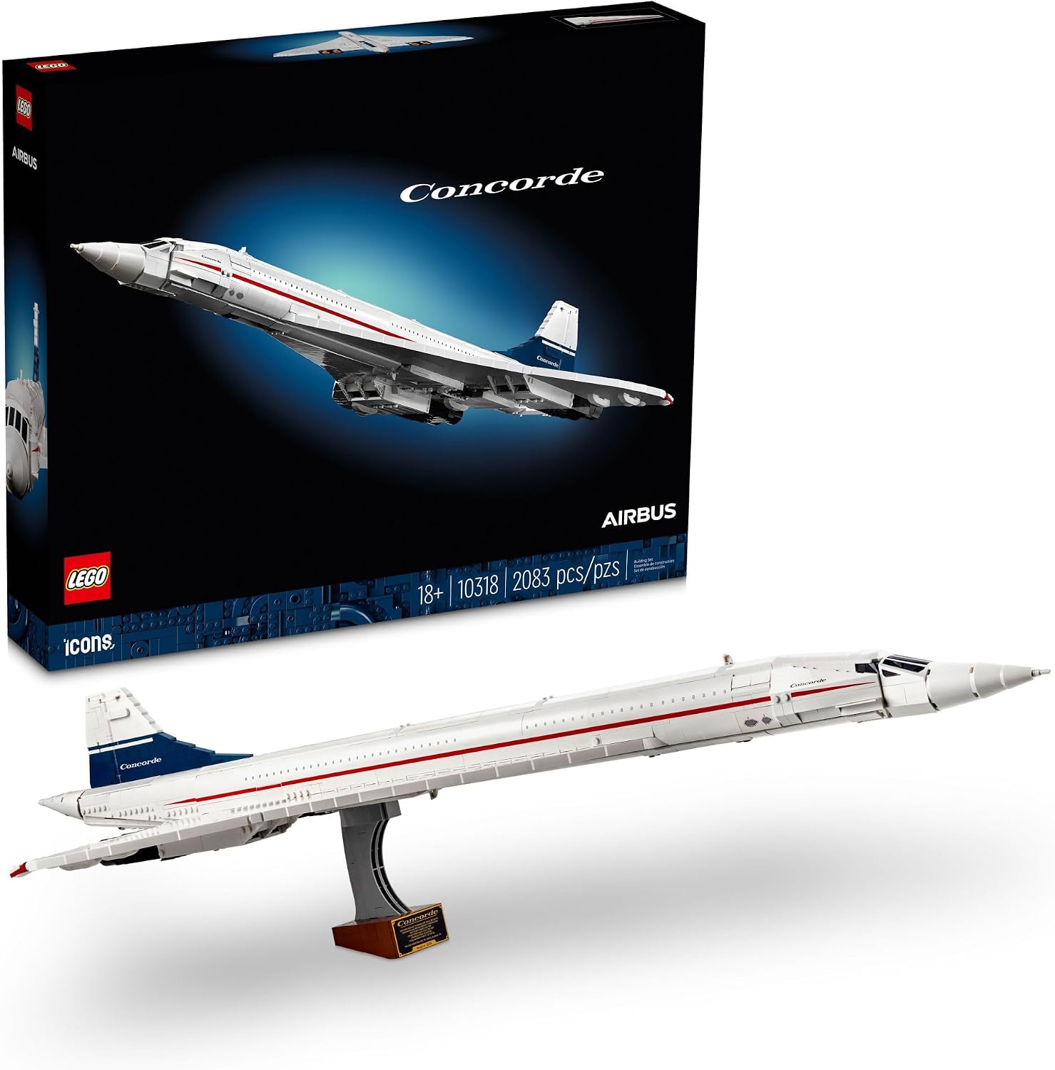LEGO ICONS CONCORDE MODELO DE AVIÓN, REGALO PARA ADULTOS, CONSTRUYE UN MODELO RÉPLICA DEL AVIÓN COMERCIAL SUPERSÓNICO MÁS - 1
