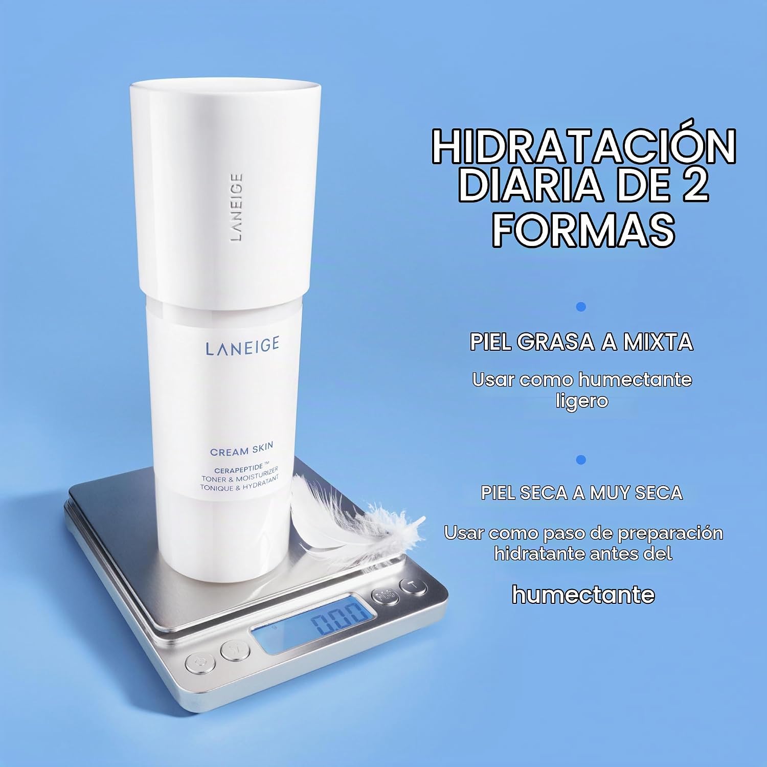 LANEIGE TÓNICO E HIDRATANTE PARA LA PIEL EN CREMA: TÓNER LECHOSO COREANO LIGERO Y RECARGABLE CON CERAMIDA Y PÉPTIDO - 6
