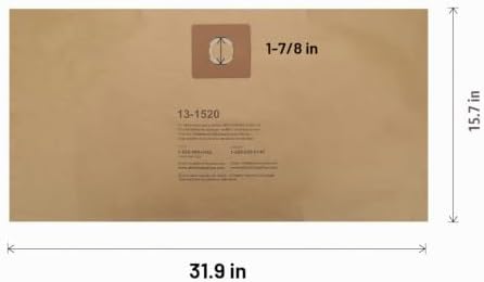 STANLEY 13-1520 BOLSA DE FILTRO DESECHABLE PARA ASPIRADORA HÚMEDA O SECA DE 10 GALONES, PAQUETE DE 3 - 7
