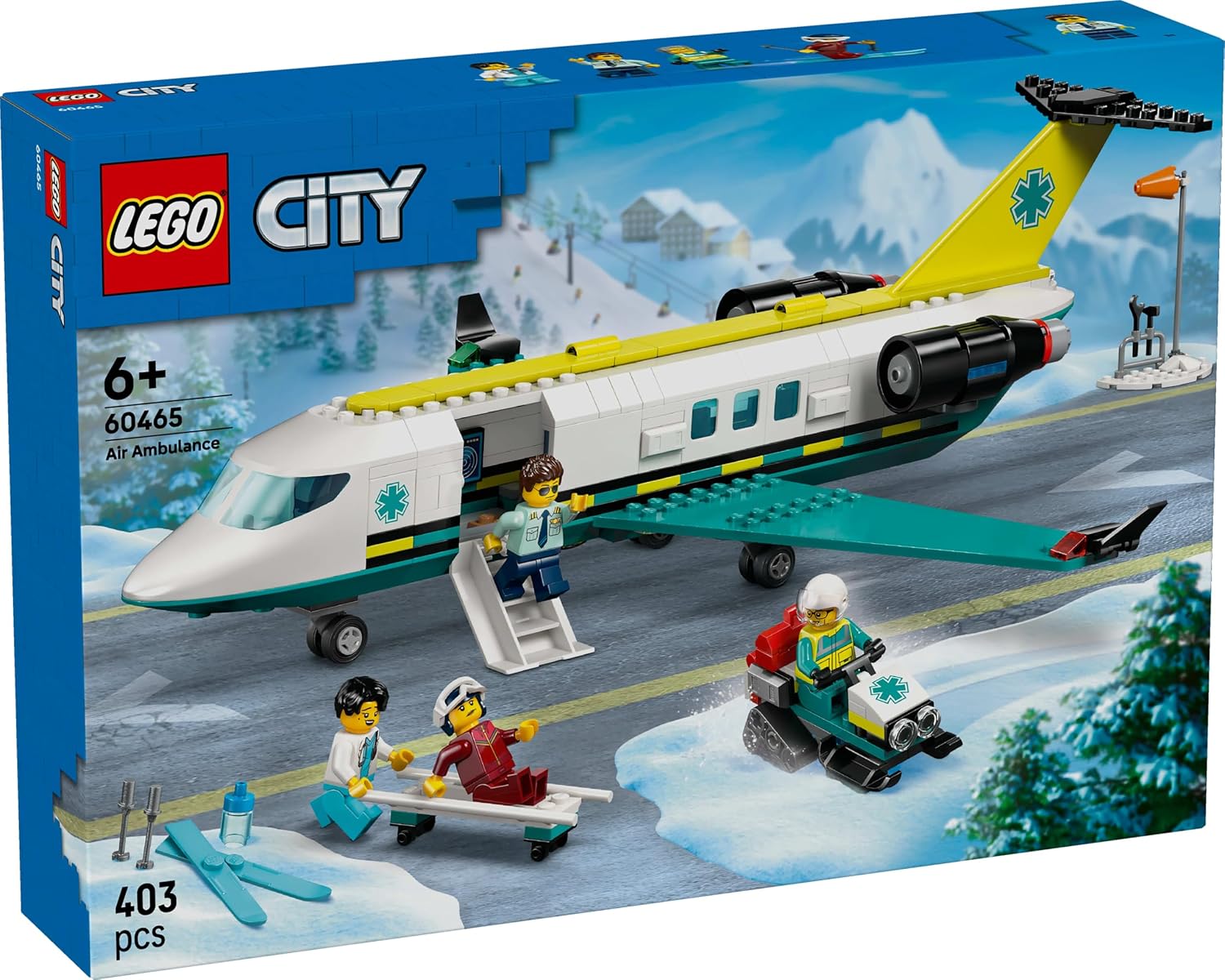 LEGO BLOQUES DE CONSTRUCCIÓN DE JUGUETE DE AMBULANCIA AÉREA DE CIUDAD, JUGUETE EDUCATIVO, REGALO DE CUMPLEAÑOS, REGALO, - 7