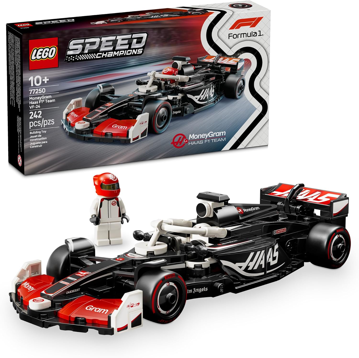 LEGO SPEED CHAMPIONS MONEYGRAM HAAS F1 TEAM VF-24 AUTO DE CARRERA DE JUGUETE - JUEGO DE CONSTRUCCIÓN PARA NIÑOS, NIÑOS - 1