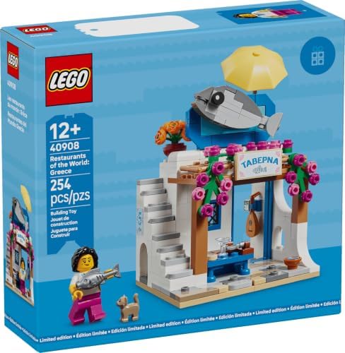 LEGO RESTAURANTS OF THE WORLD GREECE SET 40908 - 254 PIEZAS, EXHIBICIÓN COLECCIONABLE DE TABERNA GRIEGA CON PESCADO - 7