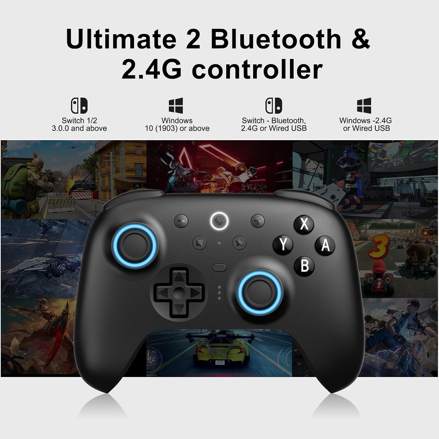 8BITDO ULTIMATE 2 BLUETOOTH CONTROLLER FOR SWITCH/SWITCH 2, WINDOWS Y PC, TMR JOYSTICKS SWITCH PRO CONTROLLER, HALL - 2