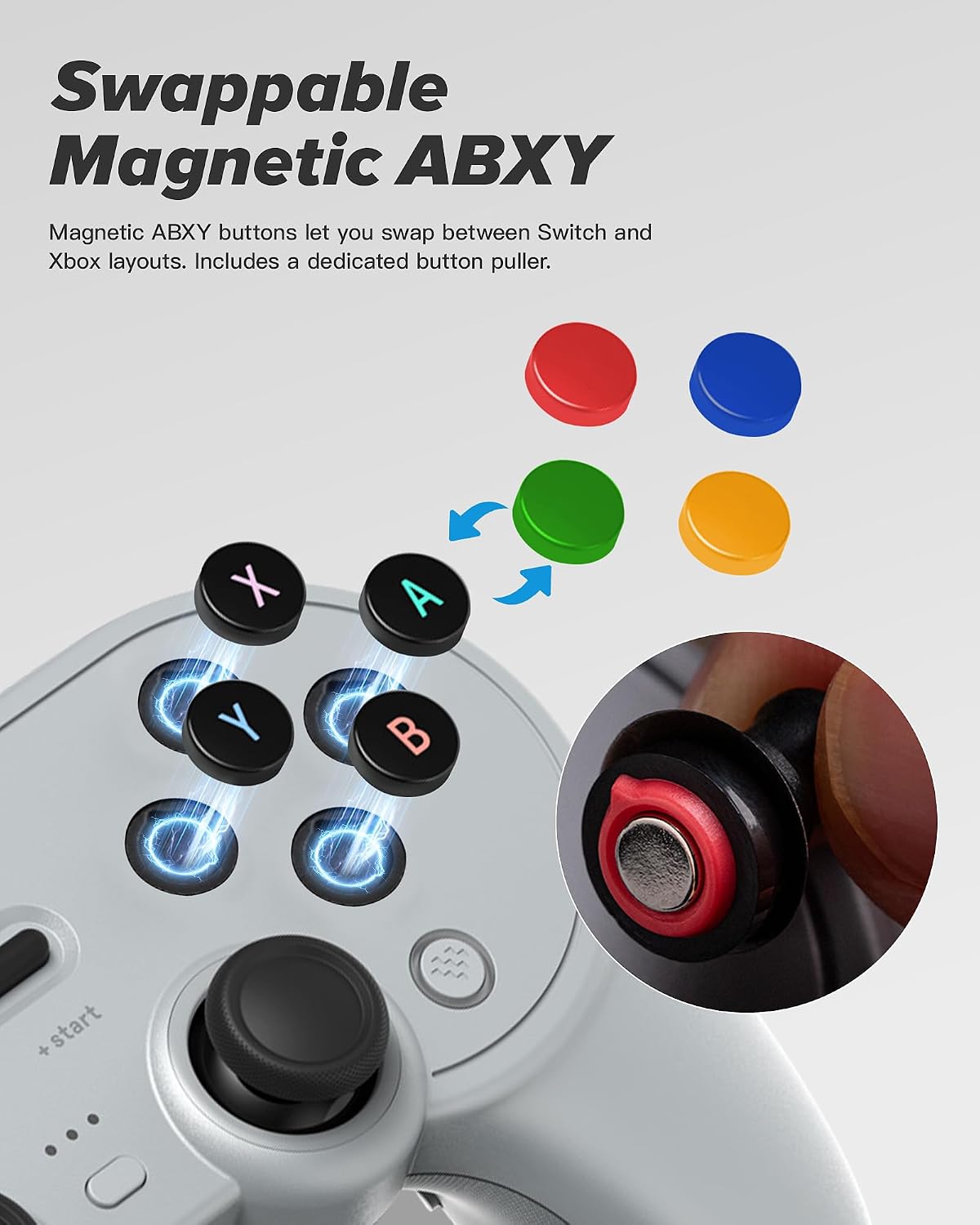 8BITDO PRO 3 BLUETOOTH CONTROLLER WITH TMR JOYSTICKS, SWAPPABLE ABXY BUTTONS, PRO BACK BUTTONS, CHARGING DOCK, HALL EFFECT - 4