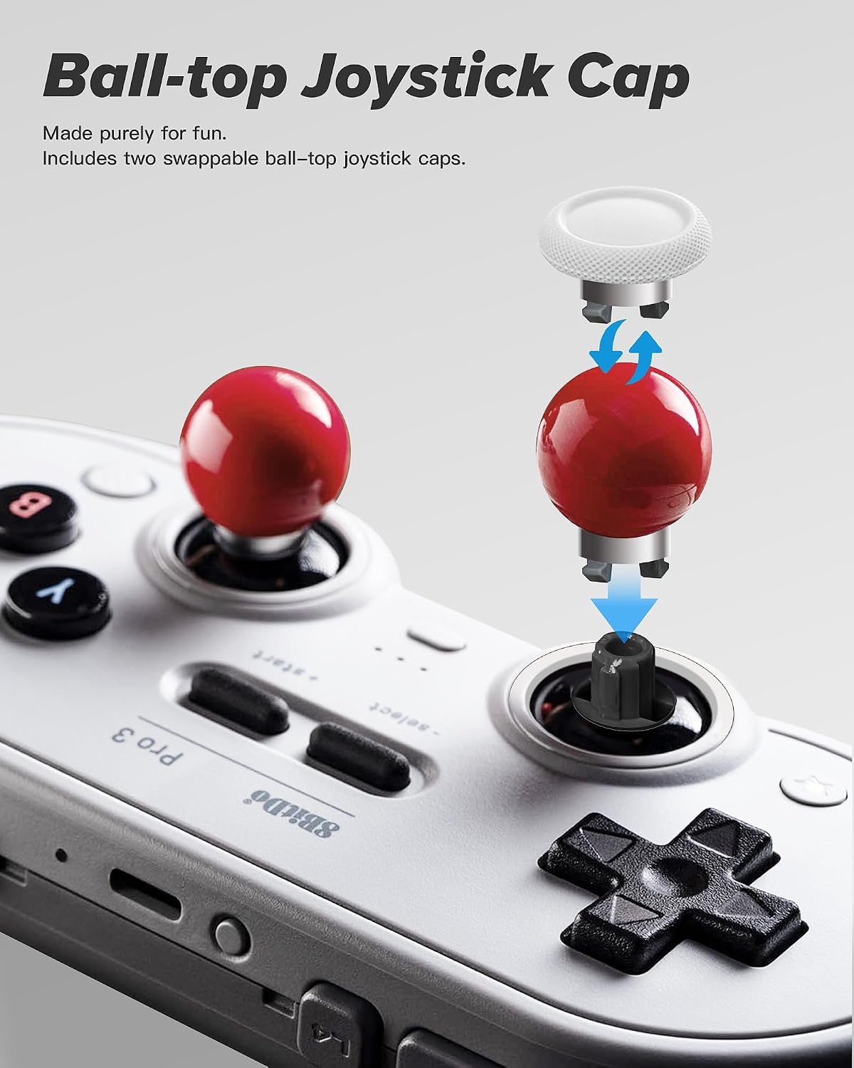 8BITDO PRO 3 BLUETOOTH CONTROLLER WITH TMR JOYSTICKS, SWAPPABLE ABXY BUTTONS, PRO BACK BUTTONS, CHARGING DOCK, HALL EFFECT - 5