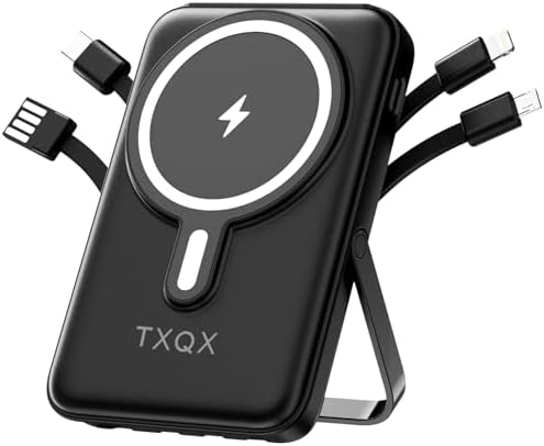 PAQUETE DE BATERÍA MAGSAFE, BANCO DE ENERGÍA MAGNÉTICO DE 10000 MAH, 22.5 W PD DE CARGA RÁPIDA CON PANTALLA LED, CARGADOR - 5