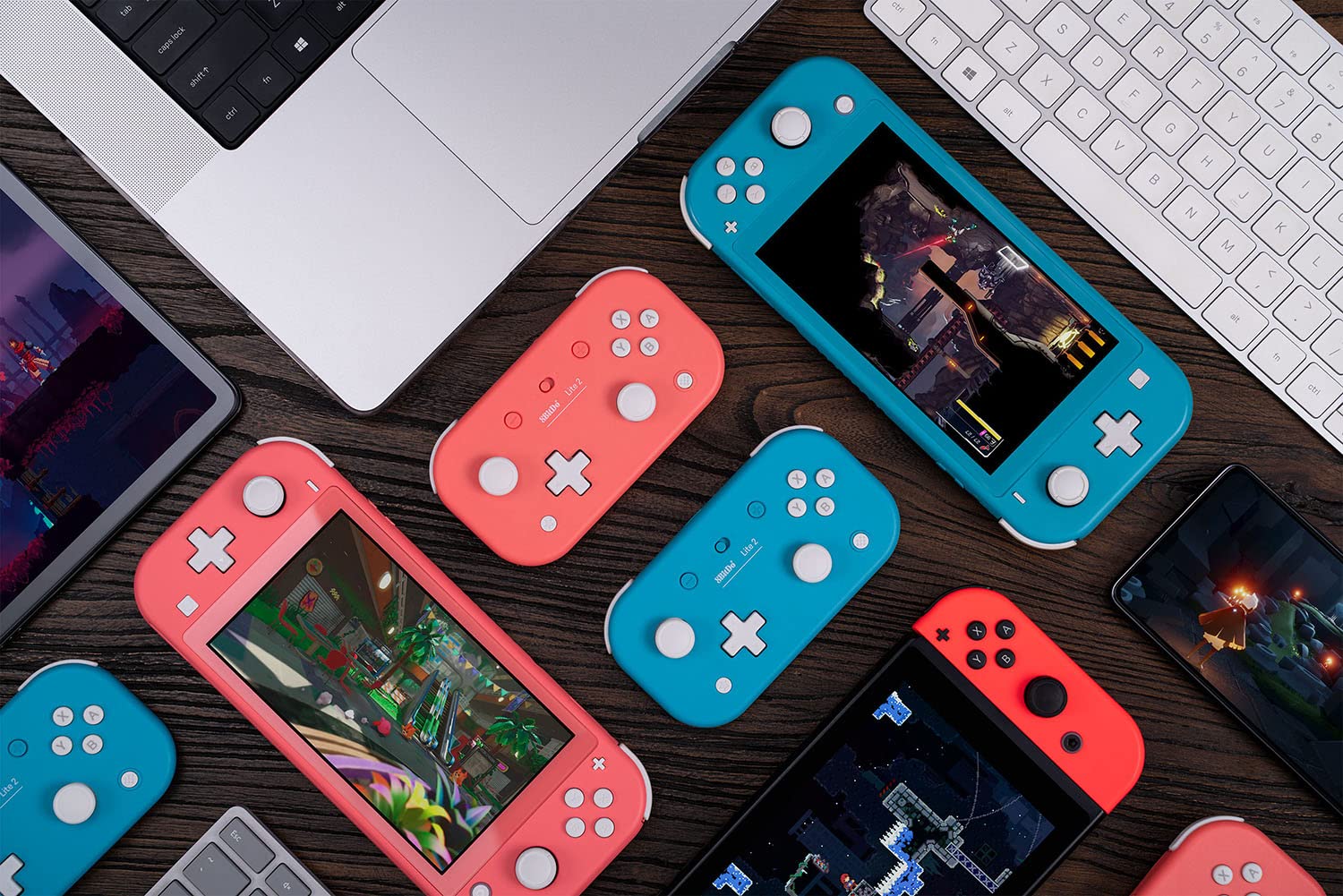 8BITDO LITE 2 BLUETOOTH GAMEPAD FOR SWITCH, SWITCH LITE, ANDROID AND RASPBERRY PI TURQUOISE - 7