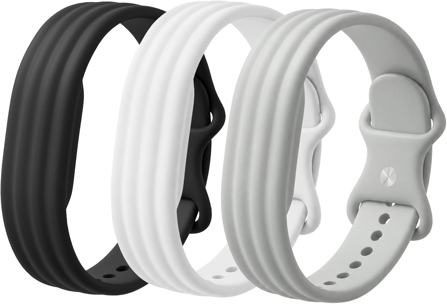 PAQUETE DE 3 BANDAS DEPORTIVAS DE SILICONA COMPATIBLES CON GOOGLE FITBIT AIR ACTIVE BAND PARA MUJERES Y HOMBRES, CORREA - 1