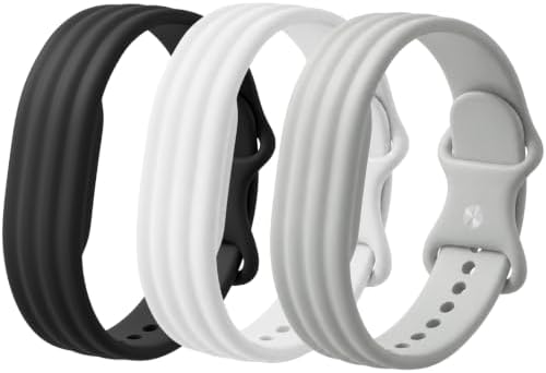PAQUETE DE 3 BANDAS DEPORTIVAS DE SILICONA COMPATIBLES CON GOOGLE FITBIT AIR ACTIVE BAND PARA MUJERES Y HOMBRES, CORREA - 6
