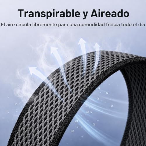 CORREA DEPORTIVA AJUSTABLE DE NAILON PARA GOOGLE FITBIT AIR, APTA PARA LA PIEL - 6