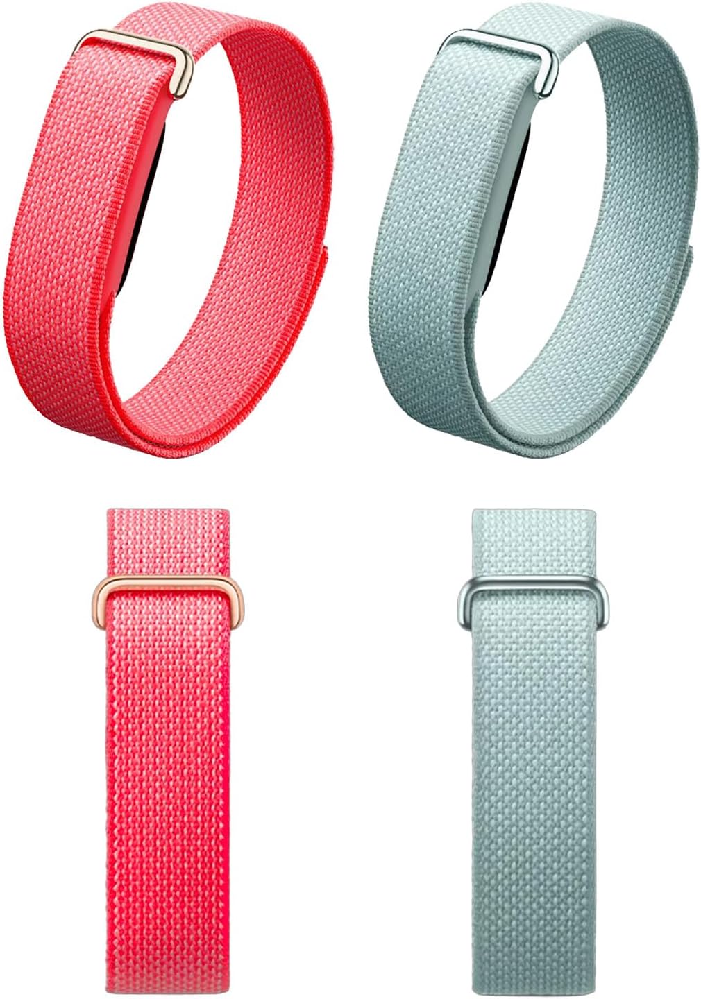 PAQUETE DE 2 CORREAS DE NAILON COMPATIBLES CON GOOGLE FITBIT AIR ACTIVITY TRACKER, CORREA DE REPUESTO TRANSPIRABLE DE GANCHO - 1
