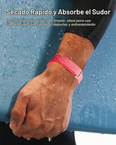PAQUETE DE 2 CORREAS DE NAILON COMPATIBLES CON GOOGLE FITBIT AIR ACTIVITY TRACKER, CORREA DE REPUESTO TRANSPIRABLE DE GANCHO - 6