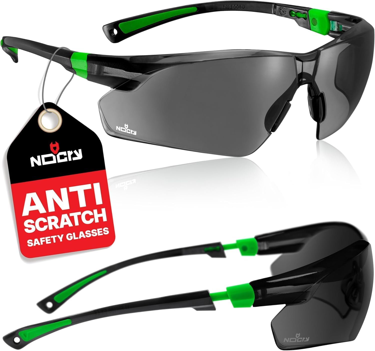 NOCRY GAFAS DE SOL DE SEGURIDAD CON CRISTALES ENVOLVENTES TINTADOS EN VERDE GAFAS DE SEGURIDAD TINTADAS PARA ADULTOS - 1