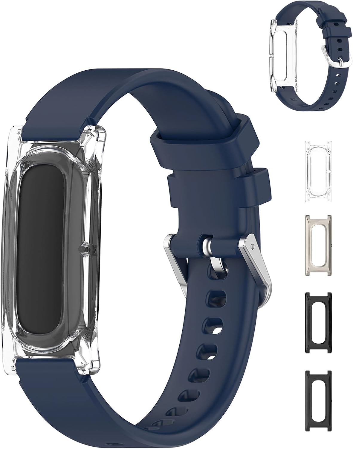 CORREA DEPORTIVA DE SILICONA COMPATIBLE CON GOOGLE FITBIT AIR CON 4 BARRAS DE RESORTE DE REPUESTO, CORREA DURADERA, PULSERA - 1