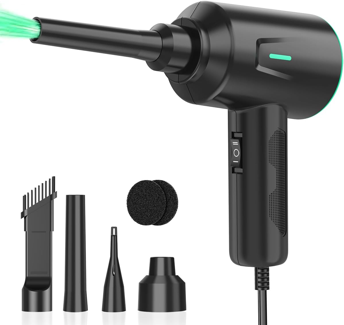 PLUMERO DE AIRE - SOPLADOR DE AIRE ELÉCTRICO - LIMPIEZA DE ALTA POTENCIA DE 5.74 OZ PARA COMPUTADORA - PC - AIRE COMPRIMIDO - 1