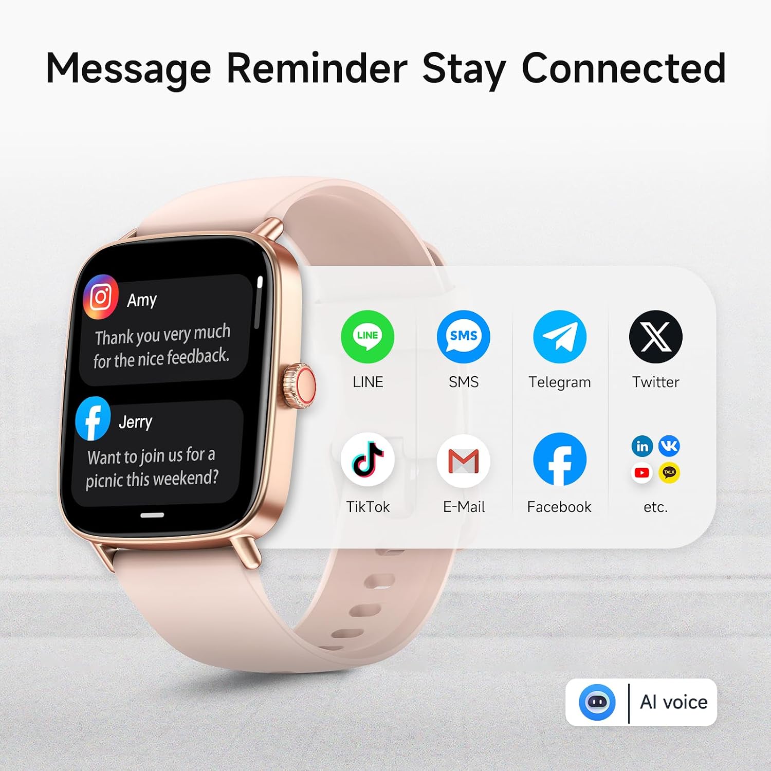 RELOJ INTELIGENTE PARA MUJER, RELOJ INTELIGENTE HD DE 1.85 PULGADAS - 1
