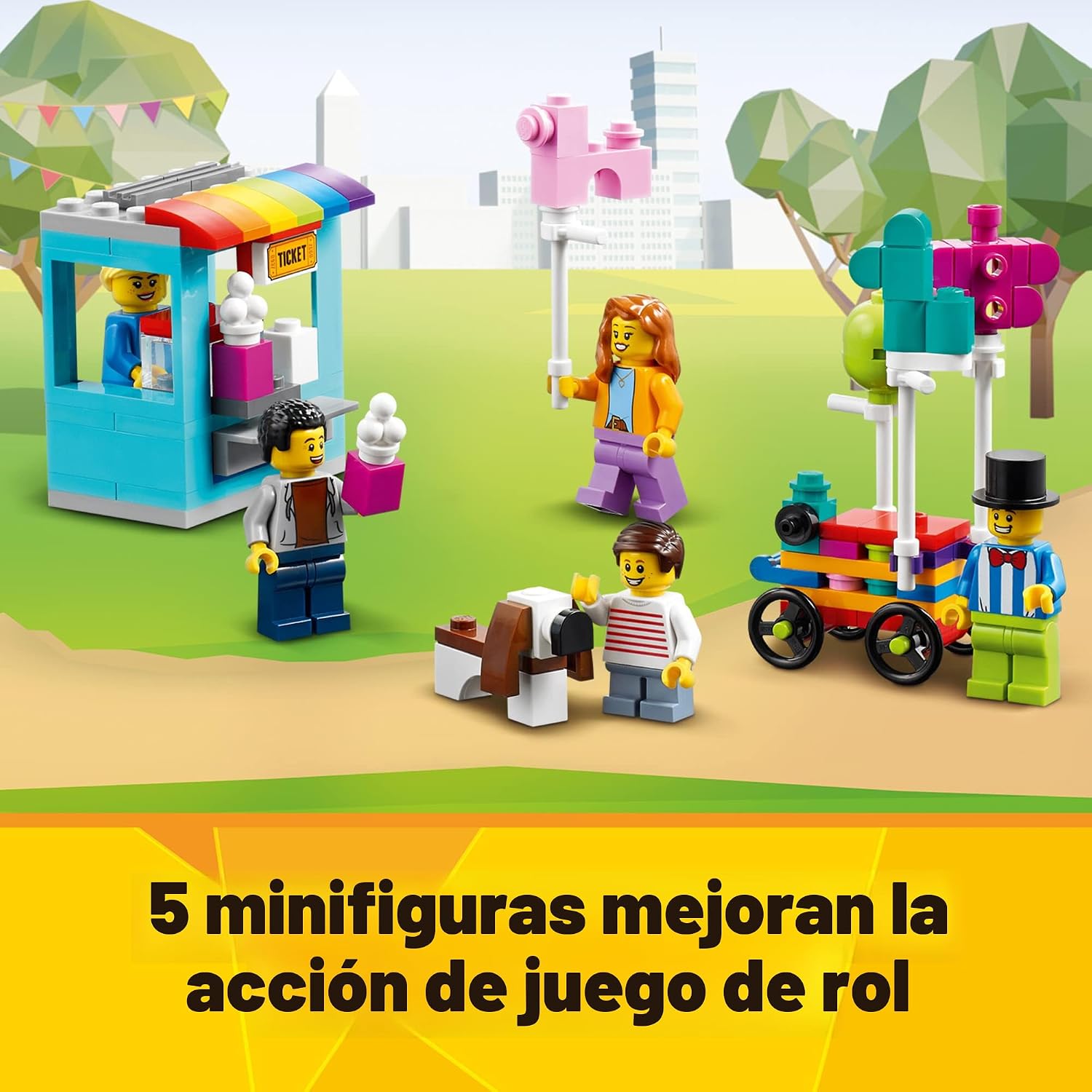 LEGO CREATOR 31119 - RUEDA DE FORTUNA 3 EN 1, KIT DE CONSTRUCCIÓN CON PARACHOQUES DE JUGUETE RECONSTRUIBLE, COLUMPIO - 5