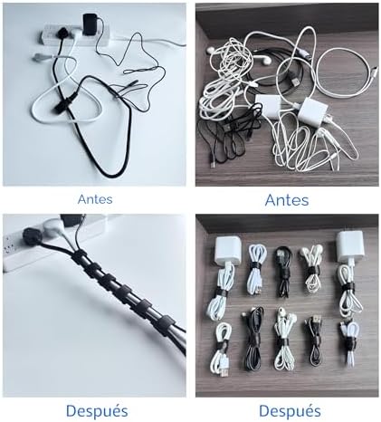 200 PCS BRIDAS REUTILIZABLES NEGRAS DE 8 PULGADAS, CORREAS DE CABLE AJUSTABLES, ORGANIZADOR DE CABLES, ENVOLTURA DE CABLES - 5