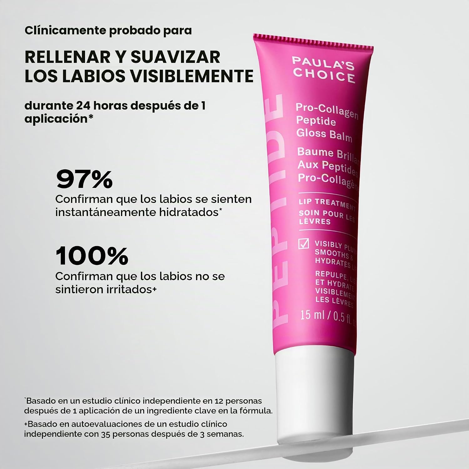 PAULA S CHOICE PRO-COLLAGEN PEPTIDE GLOSS BÁLSAMO LABIAL REPARADOR, HIDRATA Y SUAVIZA LOS LABIOS, ACABADO TRANSPARENTE - 3