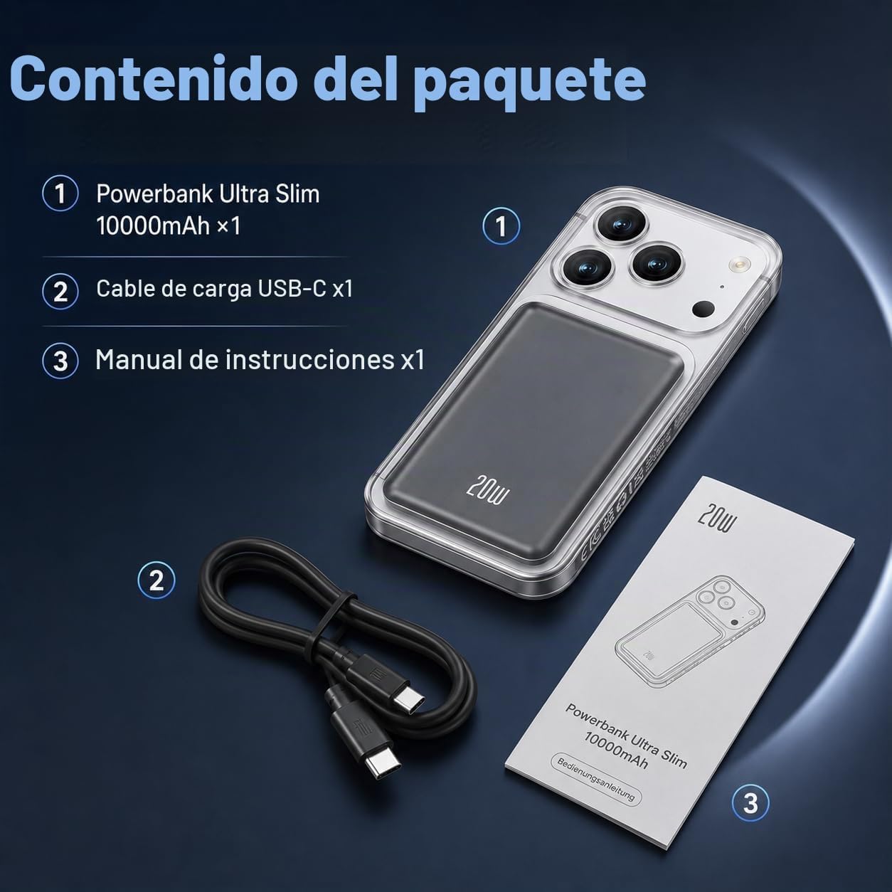 PARA MAGSAFE POWER BANK IPHONE, CARGADOR PORTÁTIL MAGNÉTICO COMPACTO - 5