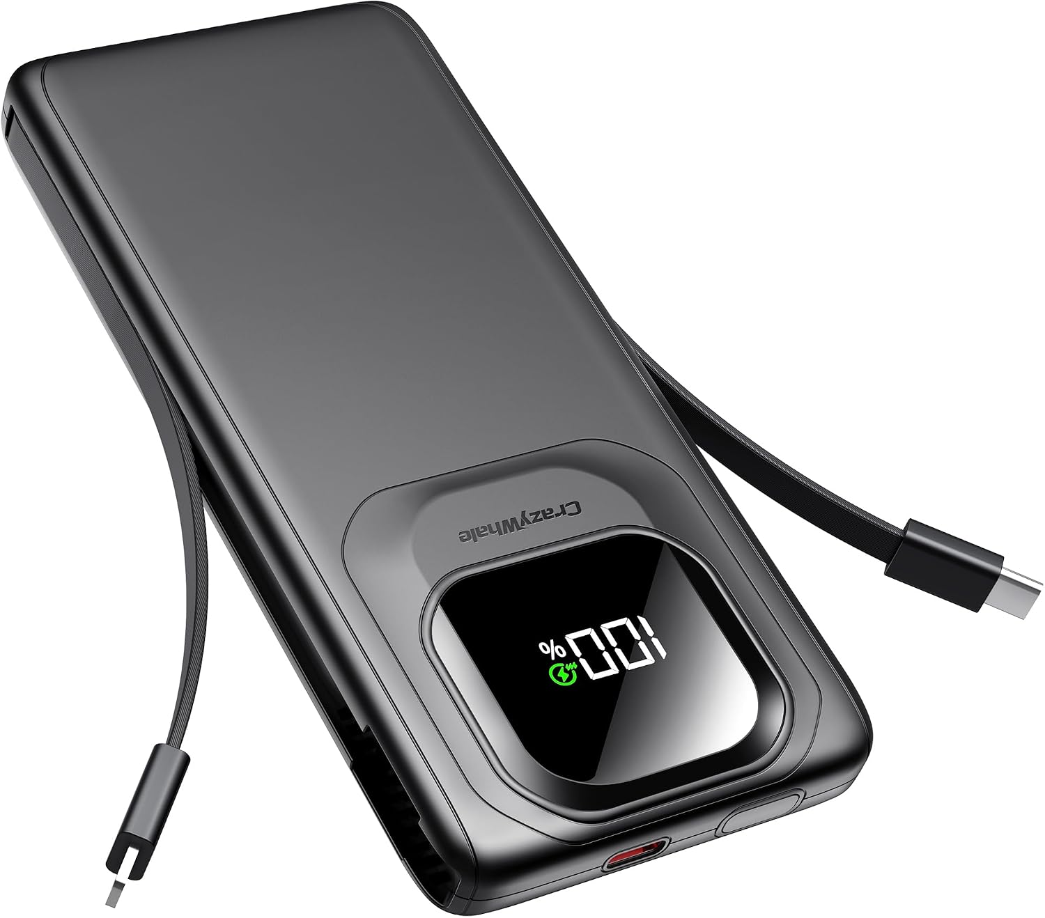 CARGADOR PORTÁTIL CON CABLES INCORPORADOS, CARGADOR DE BATERÍA DE CARGA SÚPER RÁPIDA DE 22.5 W, CARGADOR DE TELÉFONO - 1