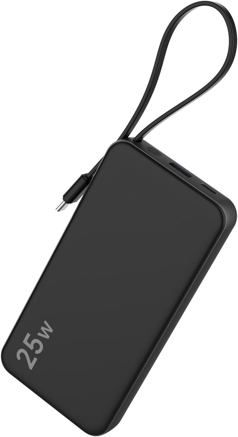 NOBIS CARGADOR PORTÁTIL 25W 10000MAH POWER BANK CON CABLE USB-C INCORPORADO - 1