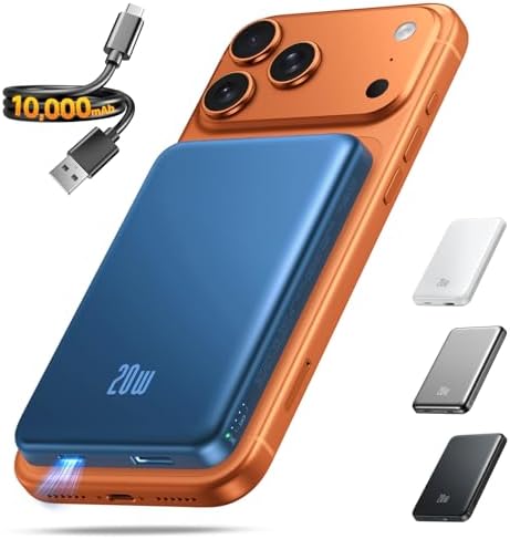 CARGADOR PORTÁTIL PARA BANCO DE ENERGÍA MAGSAFE - CARGADOR MAGNÉTICO DE TELÉFONO DE 10000 MAH, USB-C 20 W PD CARGA RÁPIDA, - 6
