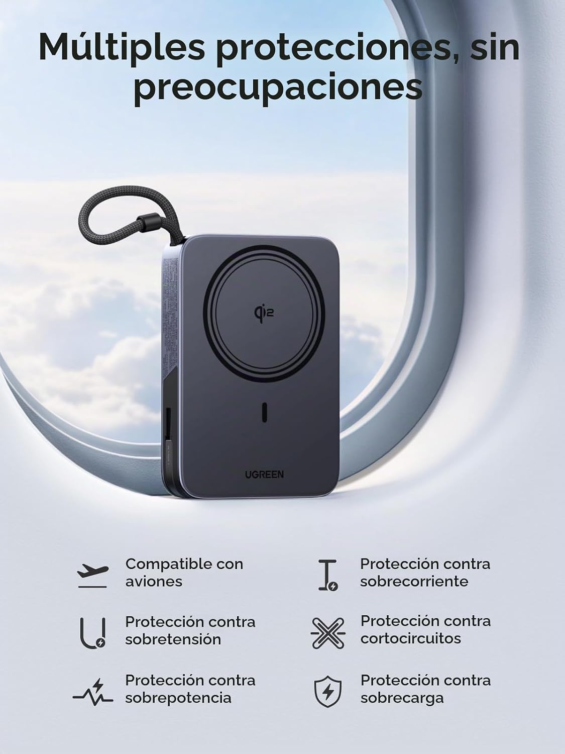 UGREEN 10000MAH QI2 15W BANCO MAGNÉTICO PD 30W PARA IPHONE 17 PRO - 6