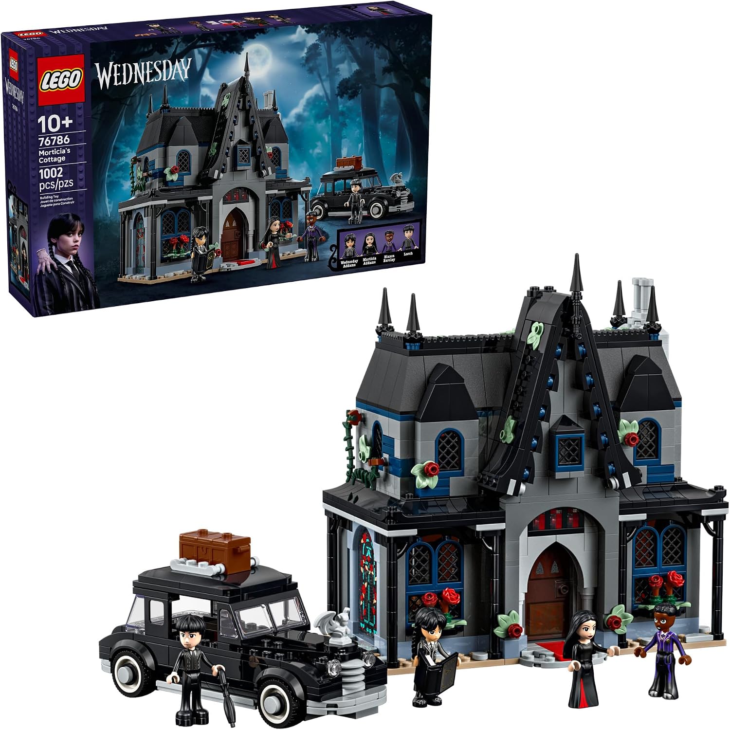 LEGO WEDNESDAY MORTICIA S COTTAGE JUGUETE DE CONSTRUCCIÓN - CONJUNTO DE JUEGO DE SIMULACIÓN CON AUTO CONSTRUIBLE PARA NIÑOS, - 1