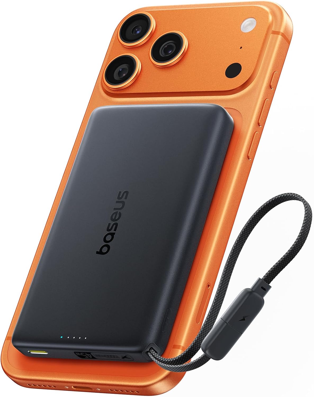 BASEUS PICOGO AM52 MAGSAFE POWER BANK, QI2.2 25W 10,000MAH CARGADOR PORTÁTIL MAGNÉTICO, 0.6 PULGADAS, DELGADO CABLE USB-C - 1
