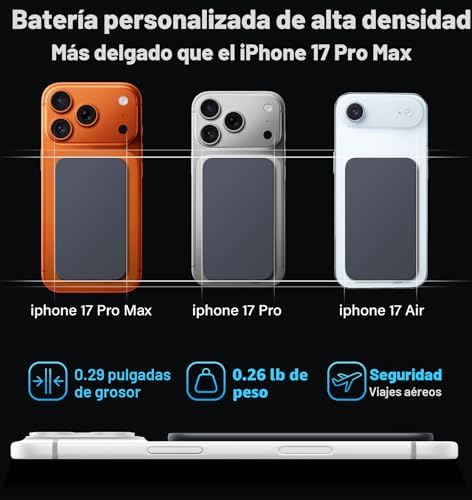 BATERÍA MAGNÉTICA DE CARGA RÁPIDA MAGSAFE ULTRA SLIM DE 0.29 PULGADAS, 5000 MAH PARA BATERÍA MAGNÉTICA DE CARGA RÁPIDA, - 6