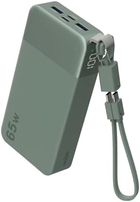 NOBIS PORTABLE CHARGER 20000MAH 65W POWER BANK W/DETACHABLE CABLE - 6