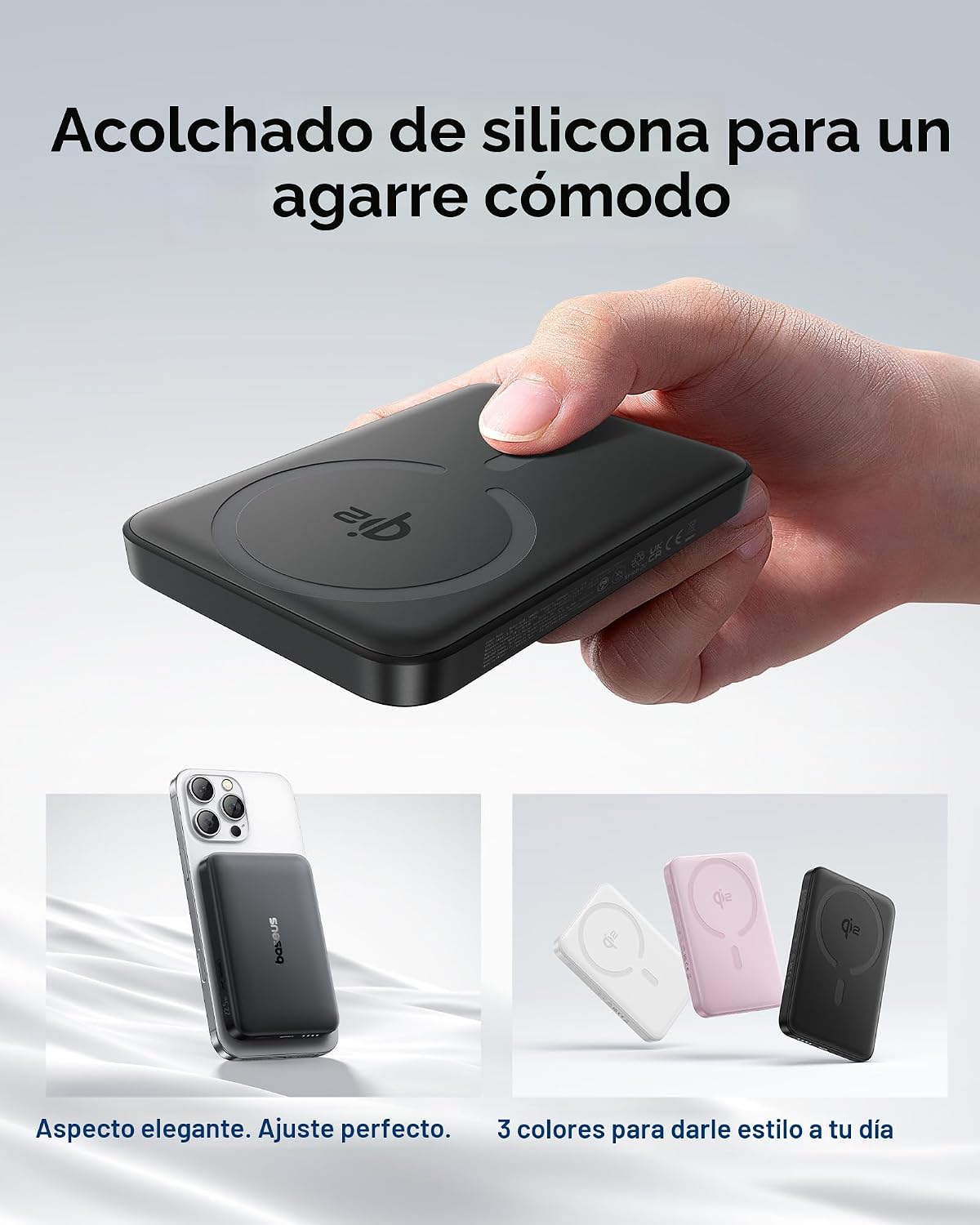 BASEUS CARGADOR PORTÁTIL PARA MAGSAFE, CERTIFICADO QI2 15W BANCO DE ENERGÍA MAGNÉTICO INALÁMBRICO 10000MAH CON CABLE USB-C - 6