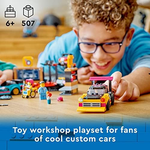 LEGO CITY CUSTOM CAR GARAGE 60389, JUEGO DE CONSTRUCCIÓN DE GARAJE DE JUGUETE CON 2 COCHES PERSONALIZABLES Y ACCESORIOS - 5