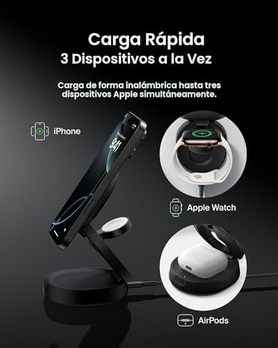 BELKIN ESTACIÓN DE CARGA RÁPIDA INALÁMBRICA QI2 15W, CARGADOR DE IPHONE 3 - 5